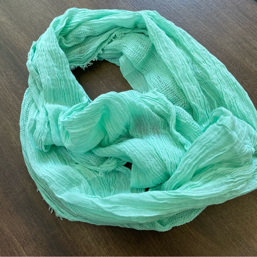 Soft mint infinity scarf
